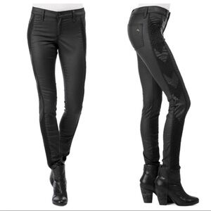 NEW! Rag & Bone Raja‎ Shoreditch Embroidered Black Coated Jeans 27